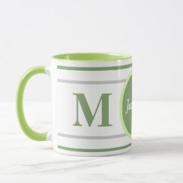 Caneca Nome Branco Verde Monograma