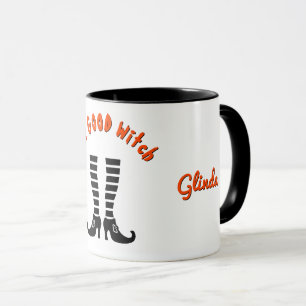 Caneca Nome Bruxa Boa Pernas e Sapatos 11oz Halloween Com