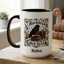 Caneca Nome Corvo Gótico Dark Academia