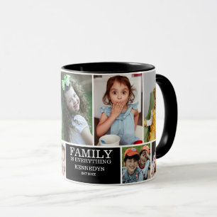 Caneca Nome da Cota da Família de Colagem de Fotos Person