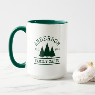 Caneca Nome da Família de Cabina Palha Palha Verde