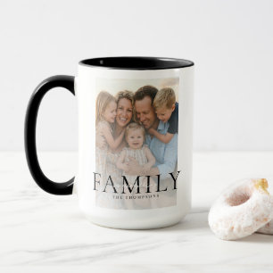 Caneca Nome da Família de Tipografia Moderna Presente de 