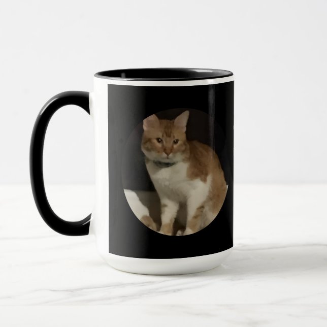 Caneca Nome da foto do gato Texto Simpatia pela perda do  (Esquerda)