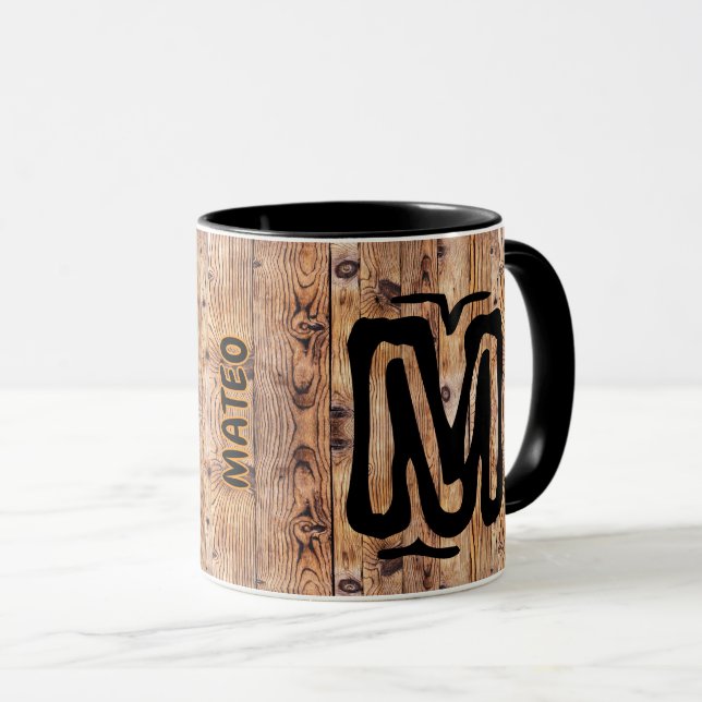 Caneca Nome Da Madeira Antiga, Vintage Monogramada Olhand (Frente Esquerda)