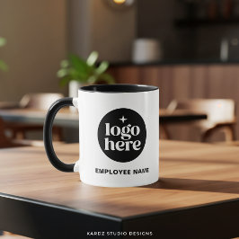 Caneca Nome da Marca Personalizada do Funcionário Logotip