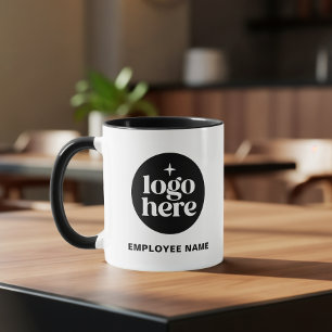 Caneca Nome da Marca Personalizada do Funcionário Logotip