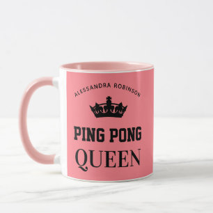 Caneca Nome da Rainha Ping Pong personalizado