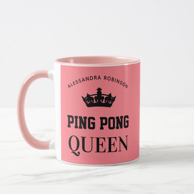 Caneca Nome da Rainha Ping Pong personalizado (Esquerda)