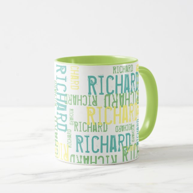 Caneca Nome da tipografia verde legal e moderna (Frente Esquerda)