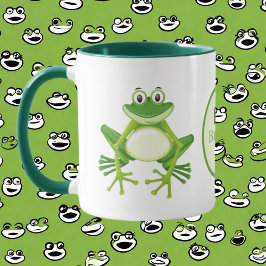 Caneca Nome de adição do sapo do monograma