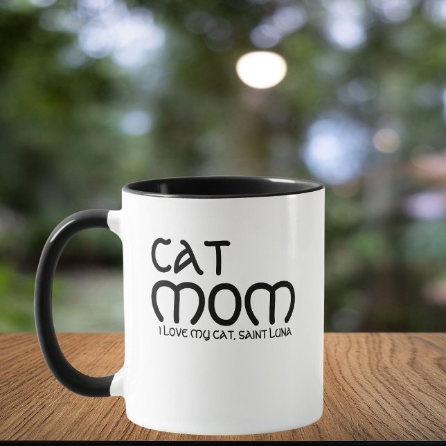 Caneca Nome de Estimação para Mãe de Gato Texto Personali (Criador carregado)