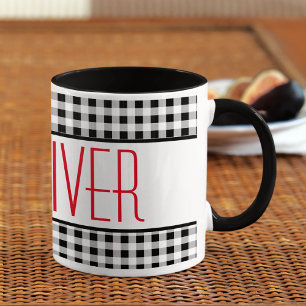 Caneca Nome de fonte magra Buffalo Check 11oz Combo Café