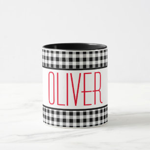 Caneca Nome de fonte magra Buffalo Check 11oz Combo Café
