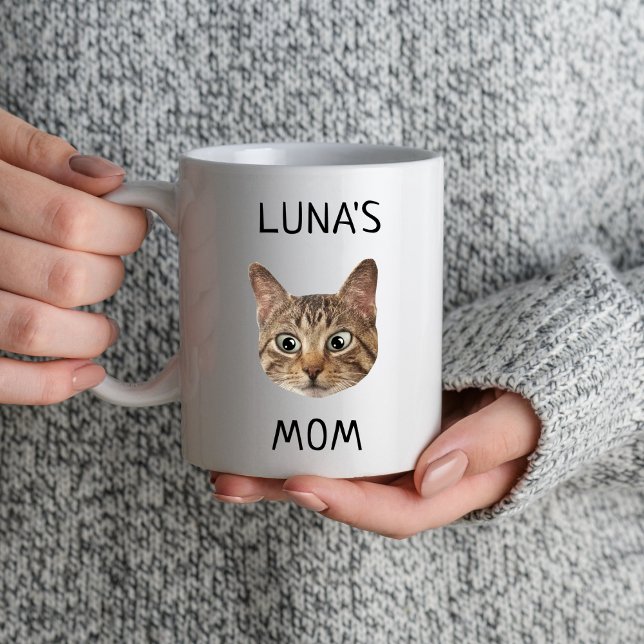 Caneca Nome de Foto de Gato Personalizado Cat Mãe Pai Pet (Criador carregado)