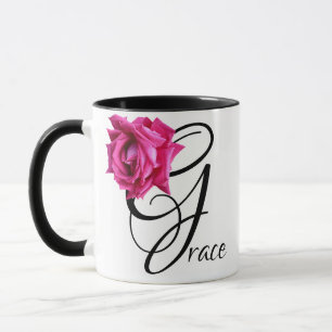 Caneca Nome de Grace personalizável rosa rosa rosa rosa b