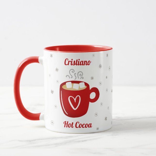 Caneca Nome de Natal de Cacau Quente (Esquerda)