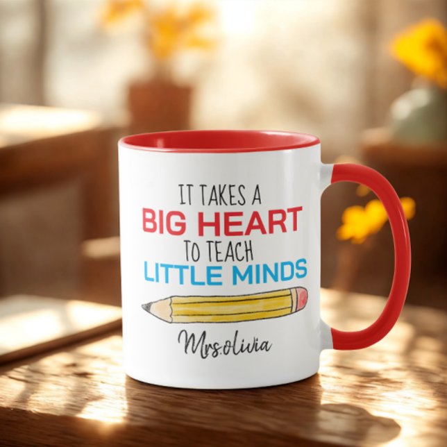 Caneca Nome de Professores Personalizados Modernos Com Ci (Modern teachers day mug)