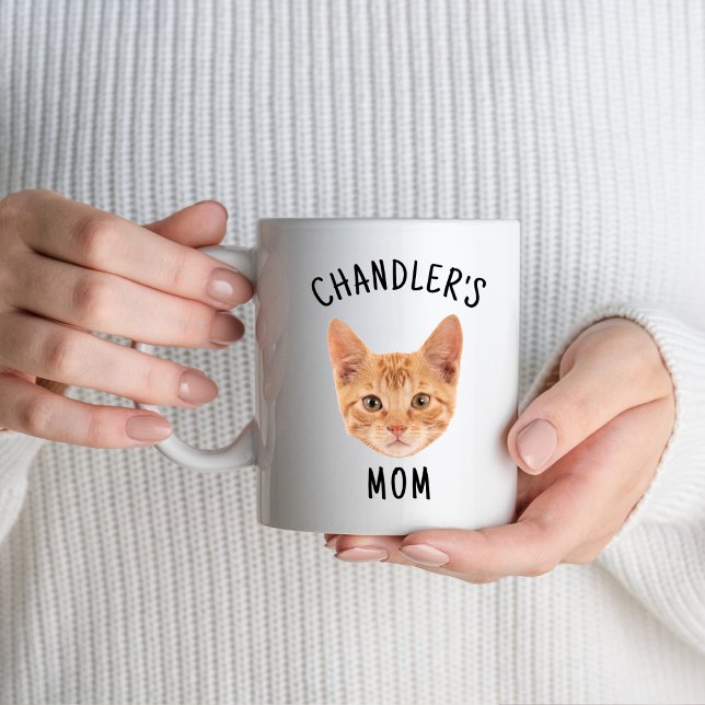 Caneca Nome de rosto de gato bonito Cat Pai Mãe Proprietá (Criador carregado)