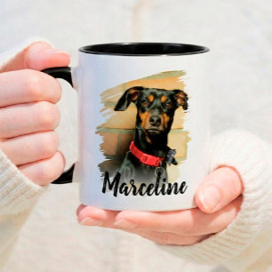 Caneca Nome de Tipografia de Letra Moderna e Foto de Anim