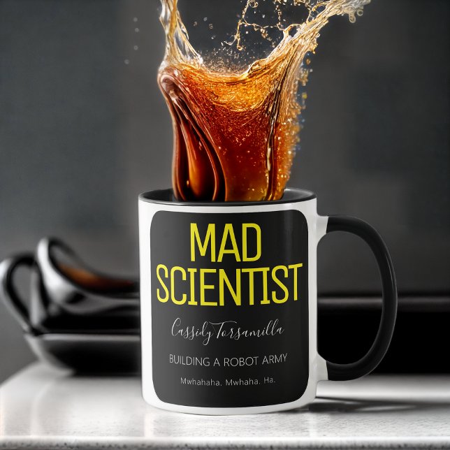 Caneca Nome divertido Mad Scientist (Not even morning coffee is safe from your brilliance. Mwhahahaha!)