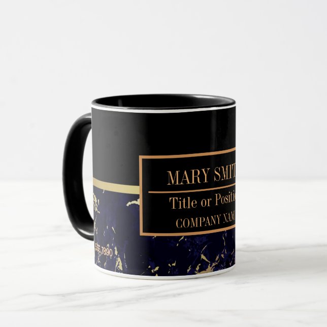 Caneca Nome do Adicionar Comercial Moderno do Marble (Frente Esquerda)