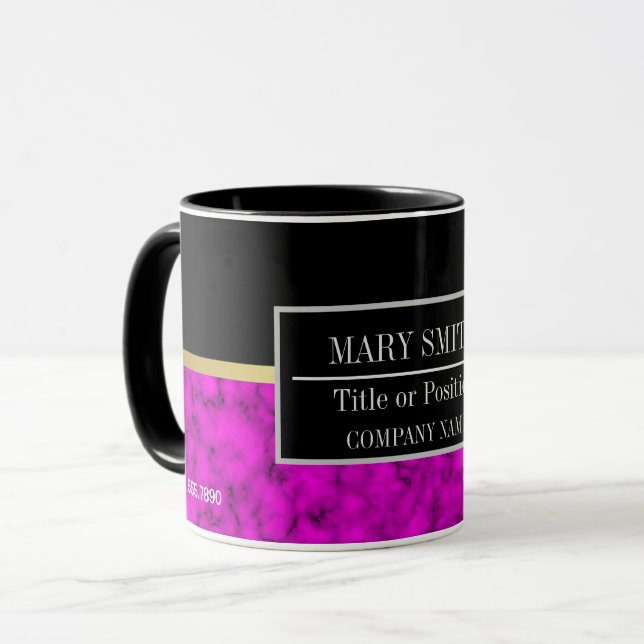 Caneca Nome do Adicionar Comercial Moderno do Marble (Frente Esquerda)