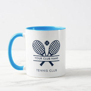 Caneca Nome do Clube de Tênis Motivo Azul-Marinho Persona