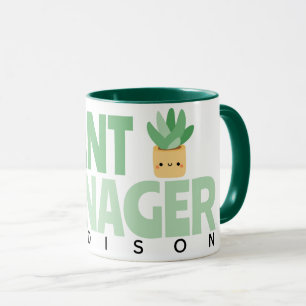 Caneca Nome do gerenciador de plantas personalizado Cactu