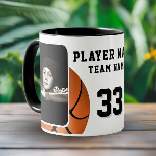 Caneca Nome do Jogador de Basquete Número Equipe 2 Fotos