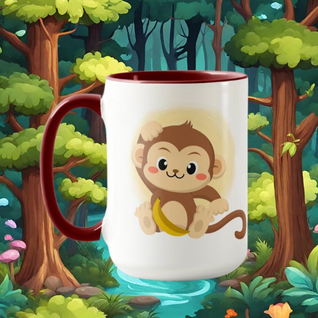 Caneca nome do macaco fofo (Criador carregado)