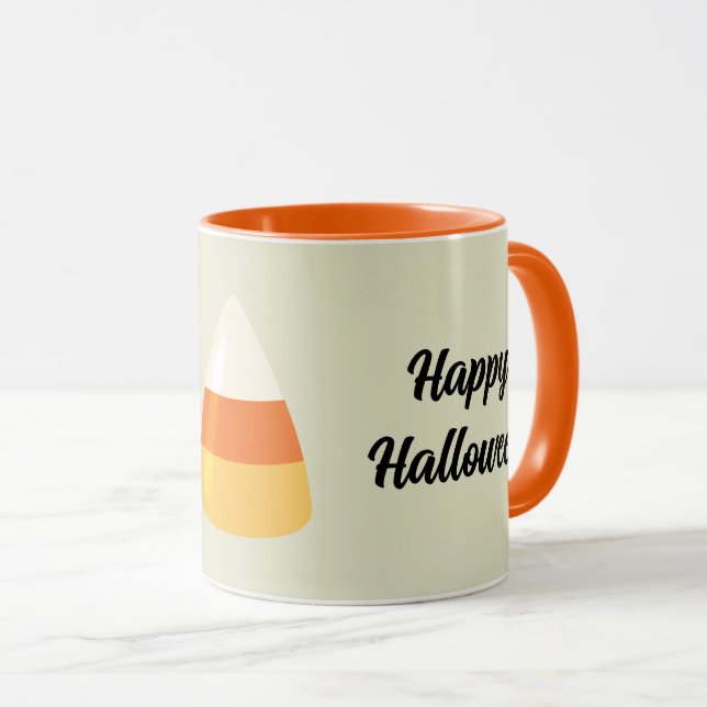 Caneca Nome, Doce Candy Corn de Halloween 11oz Combo (Frente Esquerda)