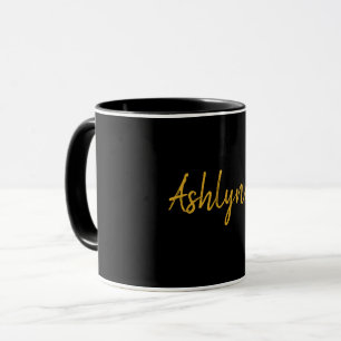 Caneca Nome Dourado e preto