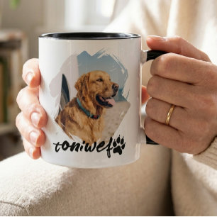Caneca Nome e Foto de Pet com Tipografia Moderna e Simple