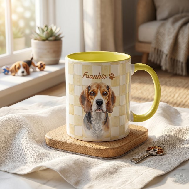 Caneca Nome e Foto Simples Modernos de Pet (Criador carregado)