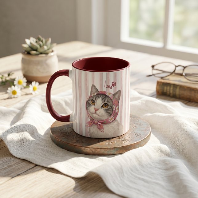 Caneca Nome e Foto Simples Modernos do Animal de Estimaçã (Criador carregado)