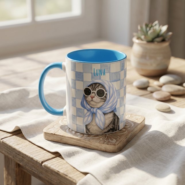 Caneca Nome e Foto Simples Modernos do Animal de Estimaçã (Criador carregado)