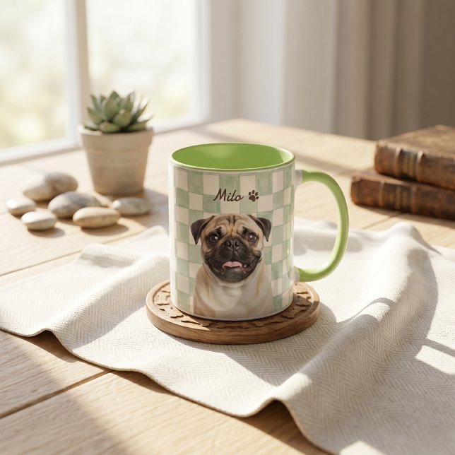 Caneca Nome e Foto Simples Modernos do Pet (Criador carregado)