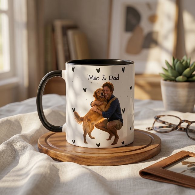 Caneca Nome e Foto Simples Modernos do Pet (Criador carregado)