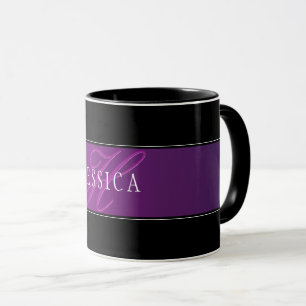 Caneca Nome Elegante & Inicial/ais Monogramada/s