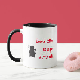 Caneca Nome engraçado e instruções para café