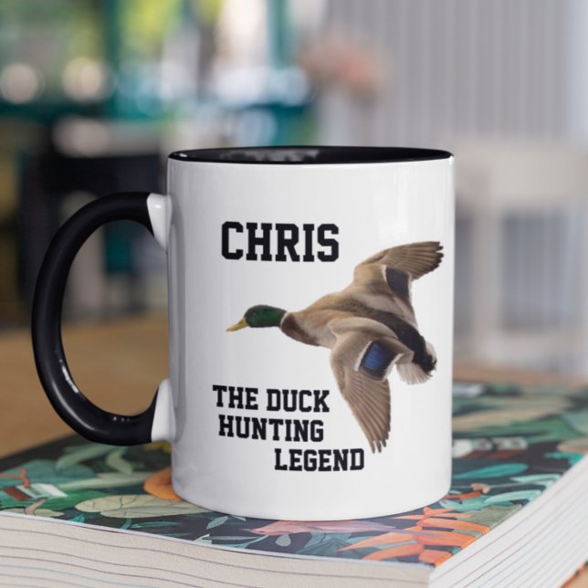 Caneca Nome Engraçado Pato Caça Legenda Mallard Sports Mu (Mallard duck hunting legend personalized coffee mug.)