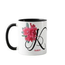 Nome Karen personalizável flores vermelhas bonito