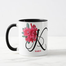 Nome Karen personalizável flores vermelhas bonito