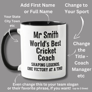 Caneca Nome, melhor treinador de críquete do mundo