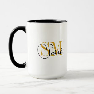 Caneca Nome monograma e assinatura legante Café