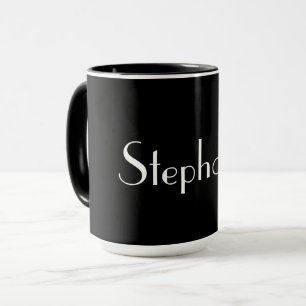 Caneca Nome Monograma Modelo Black White Cute Gift 2022