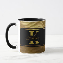 Caneca nome monograma personalizado ouro preto