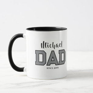 Caneca Nome Pai Desde Ano Tipografia Simples Pai