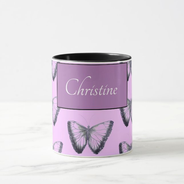 Caneca Nome Personalizado Bela Borboleta (Centro)