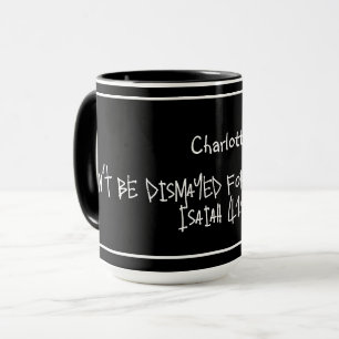 Caneca Nome personalizado Black & White Cup com verso de 